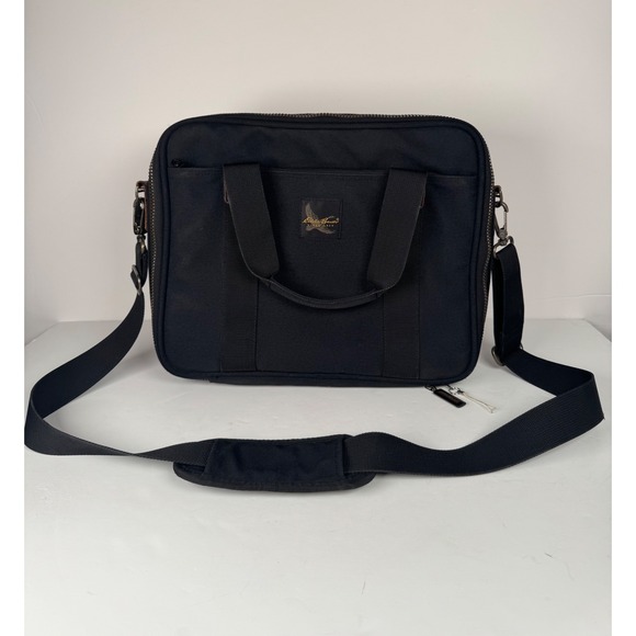 Eddie Bauer Other - Eddie Bauer Messenger‎ Computer Laptop Bag Zip Up Black Travel Business Casual